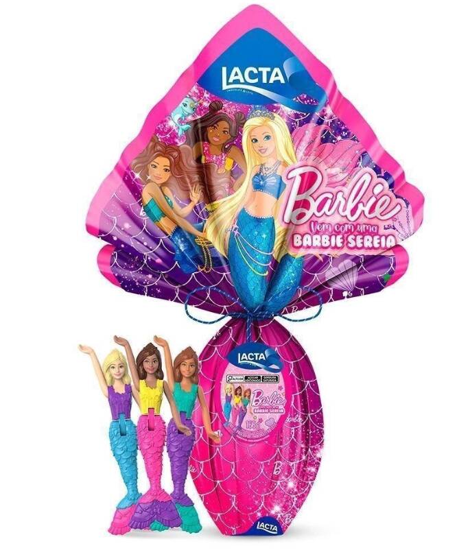 Brinquedo Barbie sereia com chocolate Lacta