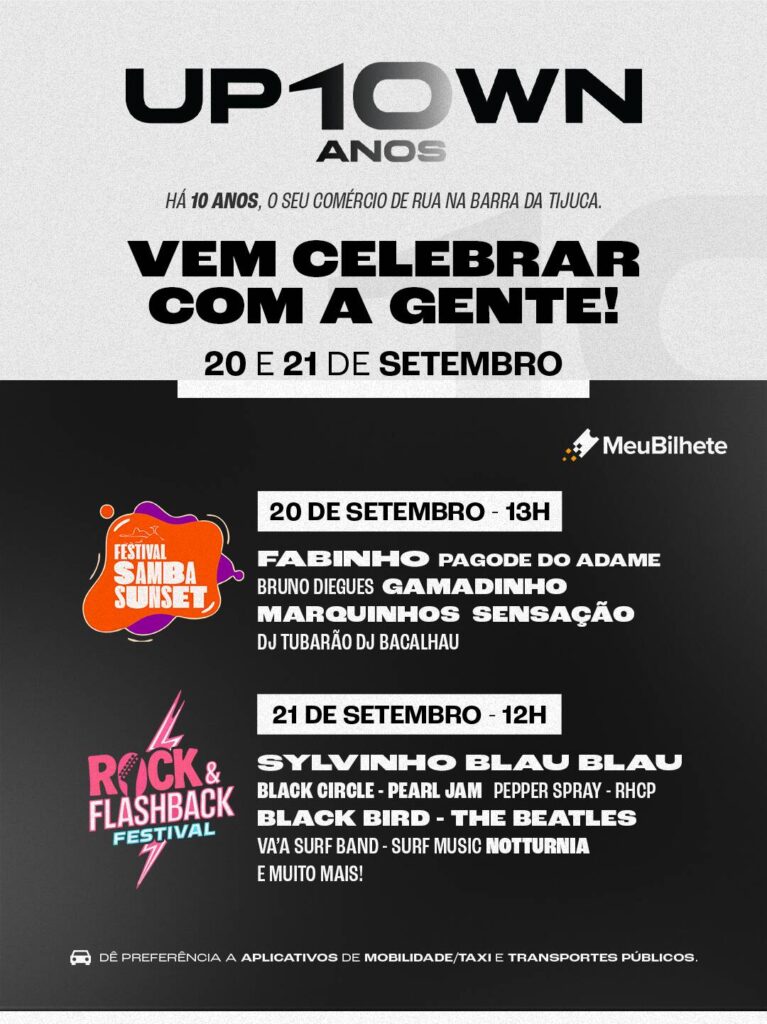 Celebração de 10 anos com festivais na Barra da Tijuca