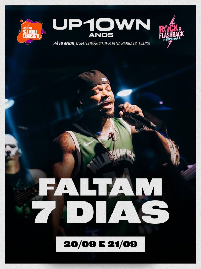 Anúncio do festival Rock & Flashback na Barra da Tijuca