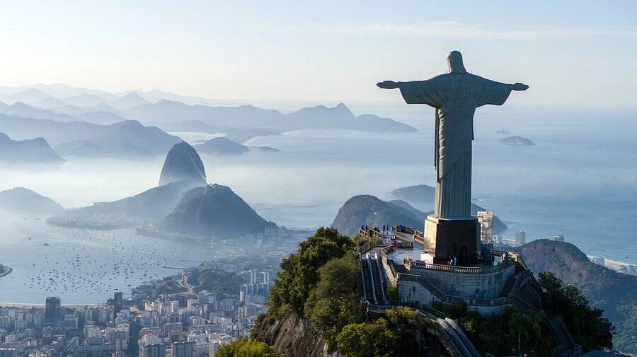 Cristo Redentor no Rio de Janeiro, vista panorâmica
