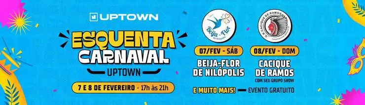 esquentauptownbarra Evento de Carnaval com atrações de Nilópolis e Ramos